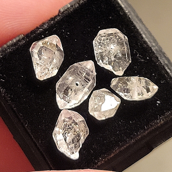 10x Natural Herkimer Diamond Pre-Drilled Beads Unisex Bracelet Jewelry Loose Gem - Picture 2 of 8